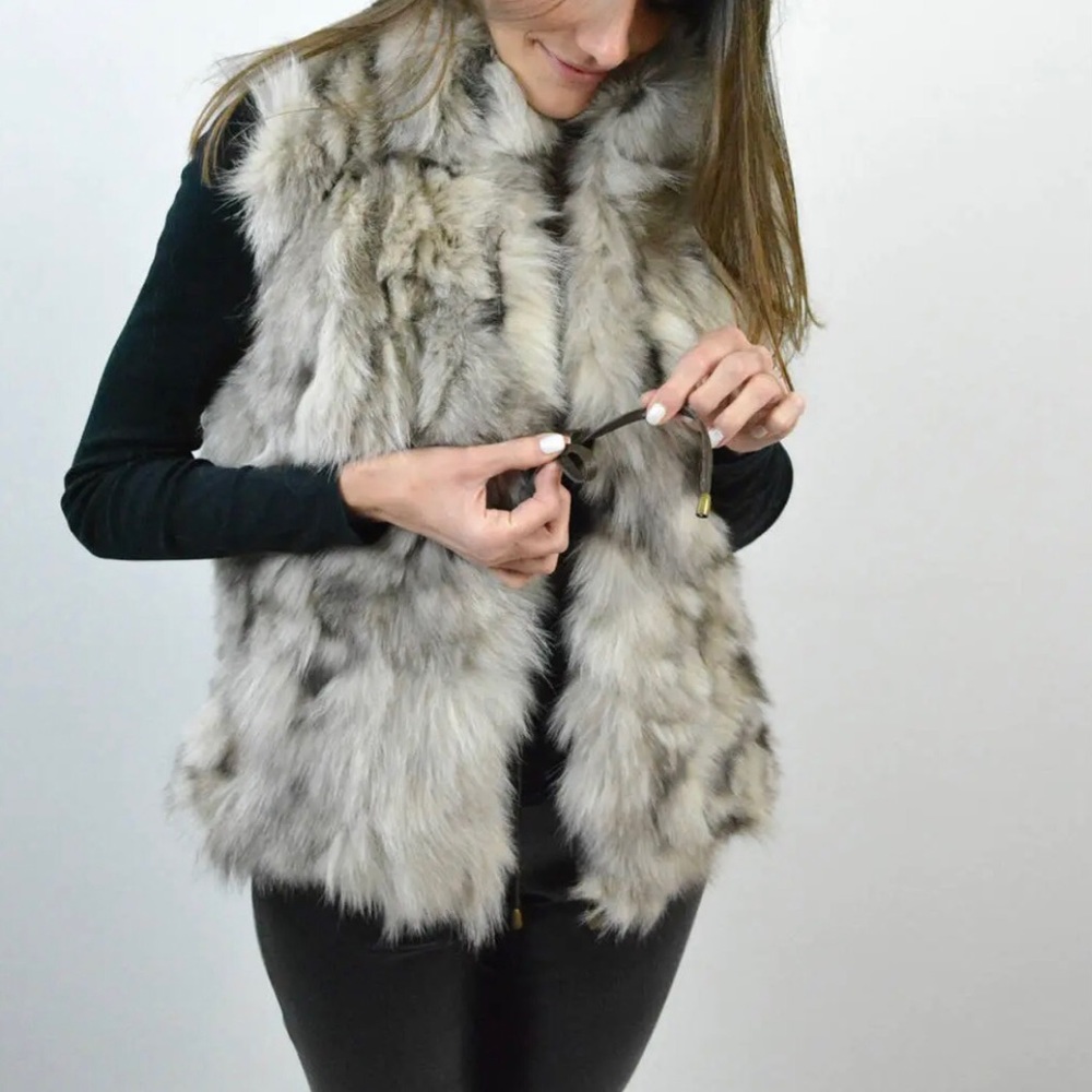 PATRICIA LUCA MILANO NATURAL FUR VEST RABBIT SIZE S